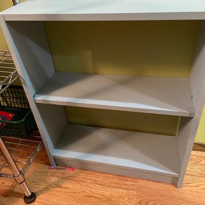 Small blue bookshelf