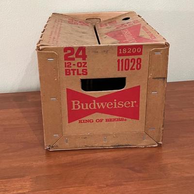 BUDWEISER ~ Hinged Waxed Cardboard Flip Top Crate