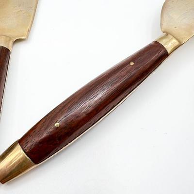 11 Pc Service For 12 ~ MCM Thai Bronze Brass & Wood Flatware