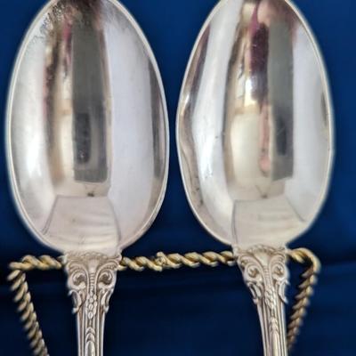 2 (Pair) Tablespoon (Serving Spoons) King Edward (Sterling, 1936, No Monos) by GORHAM SILVER