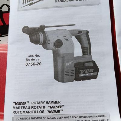 Milwaukee 1" SDS Rotary Hammer kit - Rotary hammer - Battery - bits and molded case - No charger