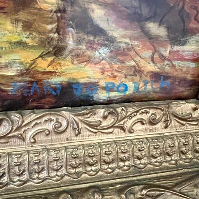 Vintage Gilded Framed Oil on Board Signed