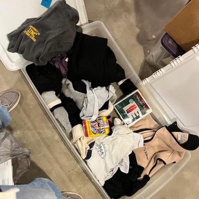 Tub of clothing accessories