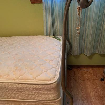 Twin size bed and mattress with frame