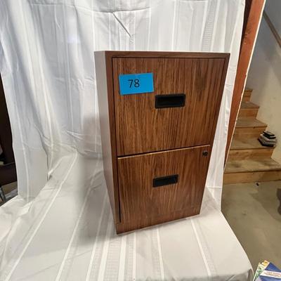Wood grain metal file cabinet
