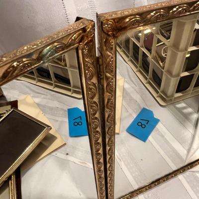 Box lot of picture frames & mirror