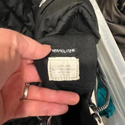 Tote of Vintage Ski clothes