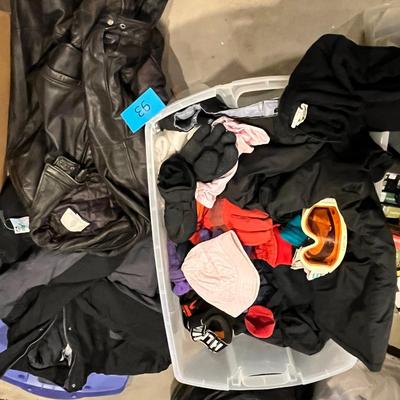Tote of Vintage Ski clothes