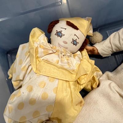 Tub of vintage dolls