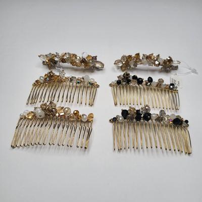 Crystal Jeweled Hair Combs & Clips