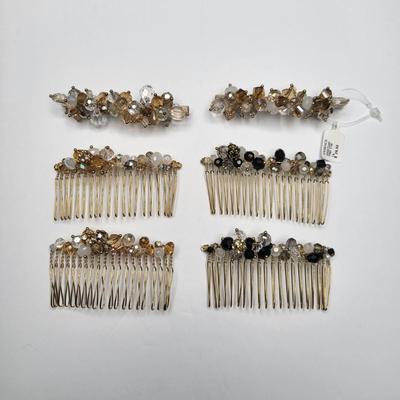 Crystal Jeweled Hair Combs & Clips