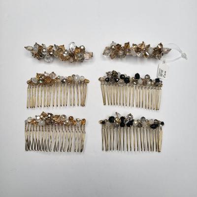 Crystal Jeweled Hair Combs & Clips