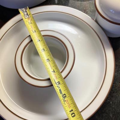 Lot Dansk Bistro Christianshavn Brown Trim Serving Ware