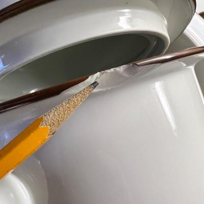 Lot Dansk Bistro Christianshavn Brown Trim Serving Ware