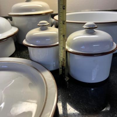 Lot Dansk Bistro Christianshavn Brown Trim Serving Ware