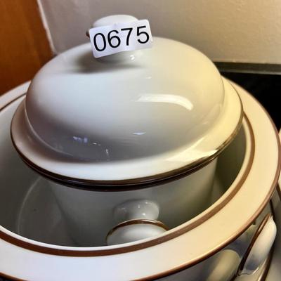 Lot Dansk Bistro Christianshavn Brown Trim Serving Ware