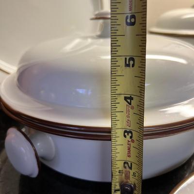 Lot Dansk Bistro Christianshavn Brown Trim Serving Ware