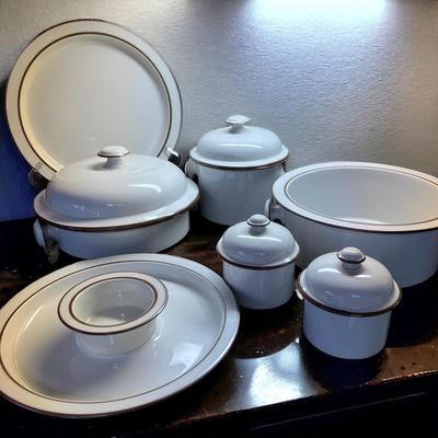 Lot Dansk Bistro Christianshavn Brown Trim Serving Ware