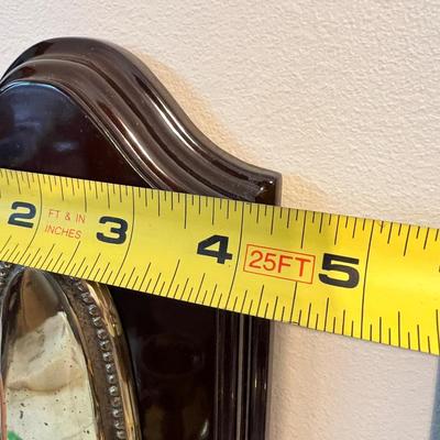 Pair Brass on Wood Wall Sconses