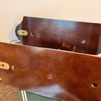 Pair Brass on Wood Wall Sconses