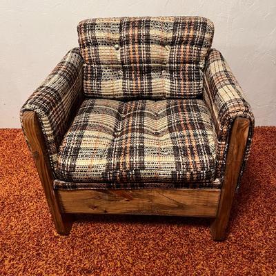 Vintage Plaid Sofa, Chair, and Ottoman