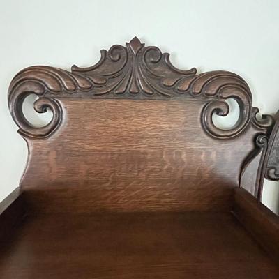 Antique Side by Side Cabinet Display Shelving Bookcase with Secretary Desk (35 x 11 x 72 )