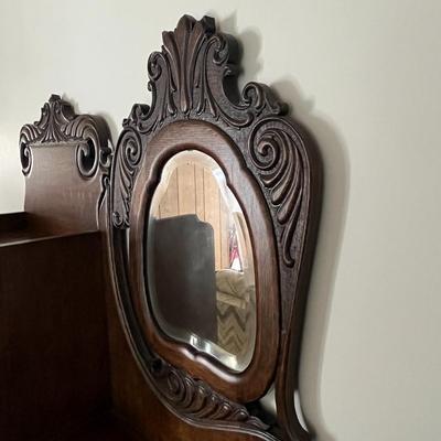 Antique Side by Side Cabinet Display Shelving Bookcase with Secretary Desk (35 x 11 x 72 )