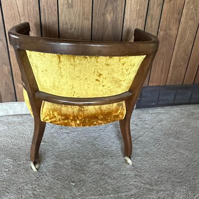Vintage Caned Barrel Arm Chair