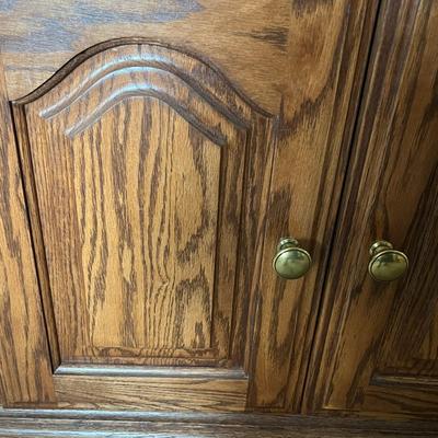 Solid Wood One Drawer and Two Door Nightstand