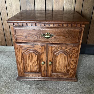 Solid Wood One Drawer and Two Door Nightstand