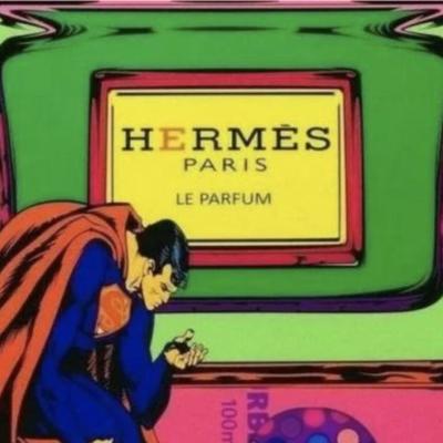 MR CLEVER - ART SUPER MAN KNEELING TO HERMES