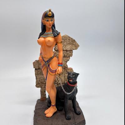 Egyptian Exotic Sultry Nude Princess with Ebony Panther