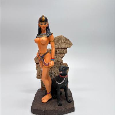 Egyptian Exotic Sultry Nude Princess with Ebony Panther