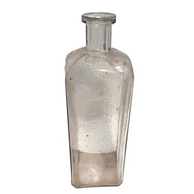 Antique 32 oz Clear Glass Cork Top Bottle