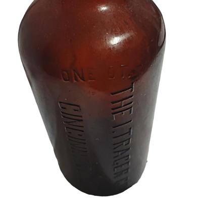 Antique One Quart Long Neck Amber Cork Top Bottle