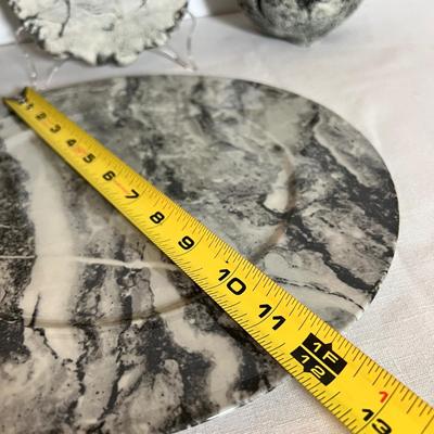 Stone Ceramic Decorative Lot - Villeroy & Boch Platter, Signed Candle Holder + More