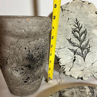 Stone Ceramic Decorative Lot - Villeroy & Boch Platter, Signed Candle Holder + More