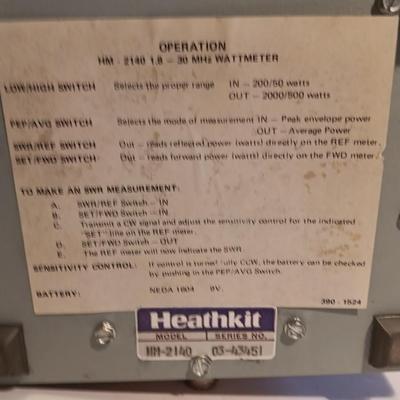 Heathkit 30 MHz Wattmeter Model HM-2140
