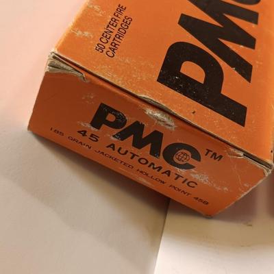 PMC 50 - 43 Center fire Cartridges 45 automatic partial box of ammo.