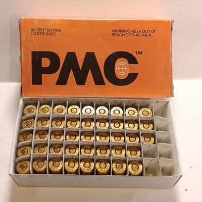 PMC 50 - 43 Center fire Cartridges 45 automatic partial box of ammo.
