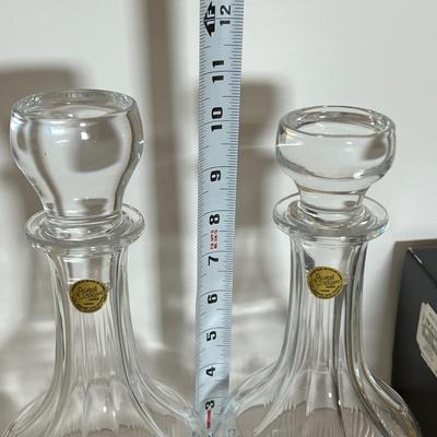 Crystal Decanters, Wine and Rocks Glasses Lot