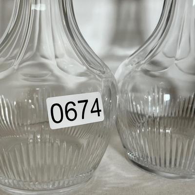 Crystal Decanters, Wine and Rocks Glasses Lot