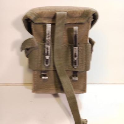 US Army Ammo / Clip pouch with Army issued padded suspenders.