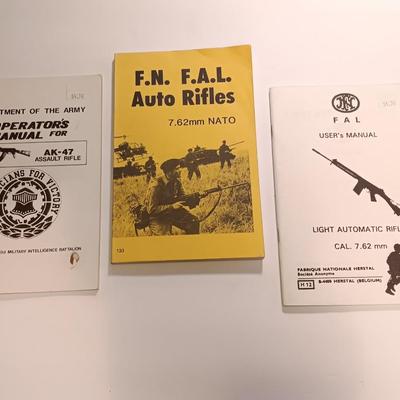 Books - Operators Manual for AK-47 Automatic F.N. F.A.L. Auto Rifles & F.A.L. User's manual Light auto rifle 7.62 MM