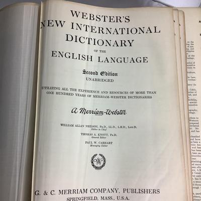 U651 Vintage Webster's Dictionary & Assorted Antique Books