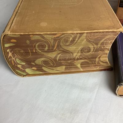 U651 Vintage Webster's Dictionary & Assorted Antique Books