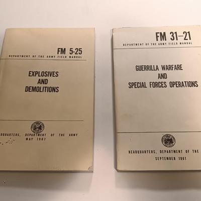 Books - FM 5-25 Explosives and Demolitions US ARMY AND FM 31-21 Guerrilla warfare and special operations