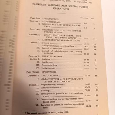Books -TM 31-210 Improvised Munitions handbook & FM 31-21 Guerrilla Warfare and Special Operations