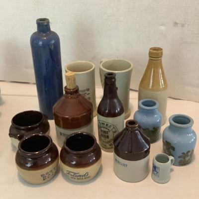 U655 Antique Prattware Mustards & Vintage Crocks