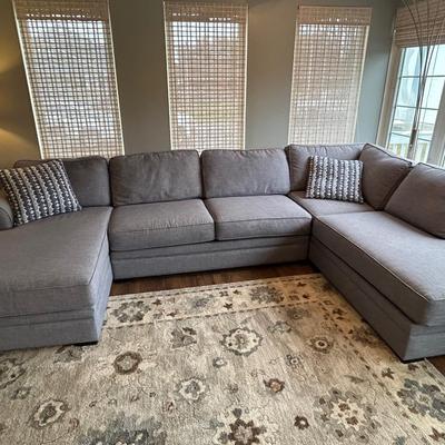 LOT 1: Sectional Sofa With Storage Ottoman
